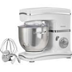 Brabantia BBEK1092 Küchenmaschine, 1000 Watt, 5,2 Liter Edelstahlschüssel, weiß