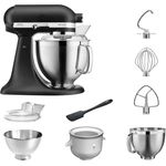 KitchenAid Artisan 5KSM185PS Küchenmaschine Sonderpaket 1, inkl. Speiseeismaschine 5KICA0WH, gusseisenschwarz, Serie: 5KSM185PS