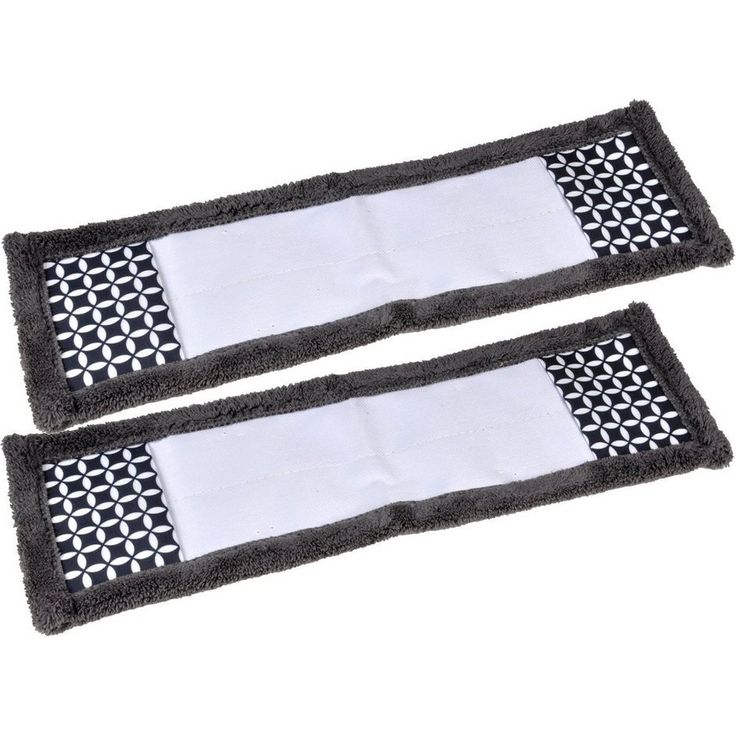 Macosa Home Staubwischer (2-St), 2er Set Mikrofasermopp Wischbezug grau weiß 42 cm Bodenwischer Wischmopp Mop Mikrofaser Ersatzbezug Wischaufatz Reinigung Bezug