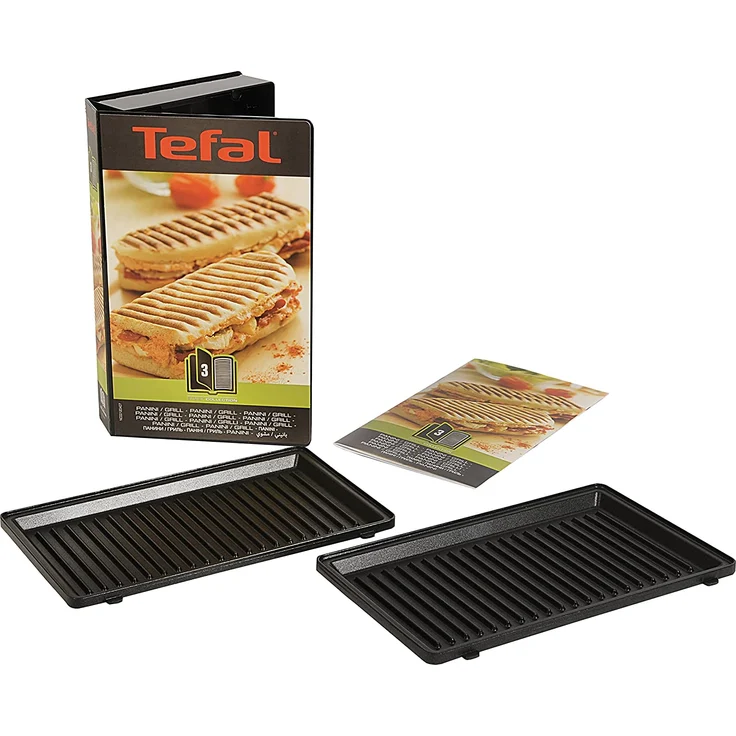Tefal XA8003 Snack Collection Platte Grill Panini Nummer 3, passend für Tefal SW85XX Snack Collection, inkl. Rezeptbuch – Bild 1