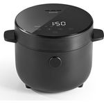 N8WERK 05253 Digitaler Reiskocher, 400 Watt, 2 Liter, 5 Programme, Warmhaltefunktion, inkl. Dampfgarer-Einsatz, schwarz