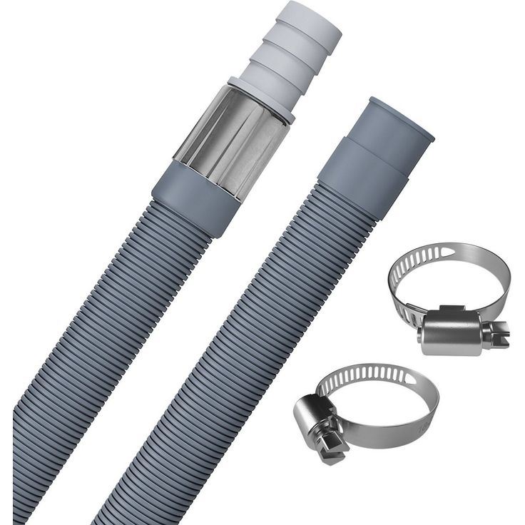 VIOKS Ablauf-Schlauchverlängerung SET: 1xSchlauchverlängerung plus 2xSchlauchschellen, Zubehör für Waschmaschine, Spülmaschine, Länge 1 m - 2 m - 2,5 m