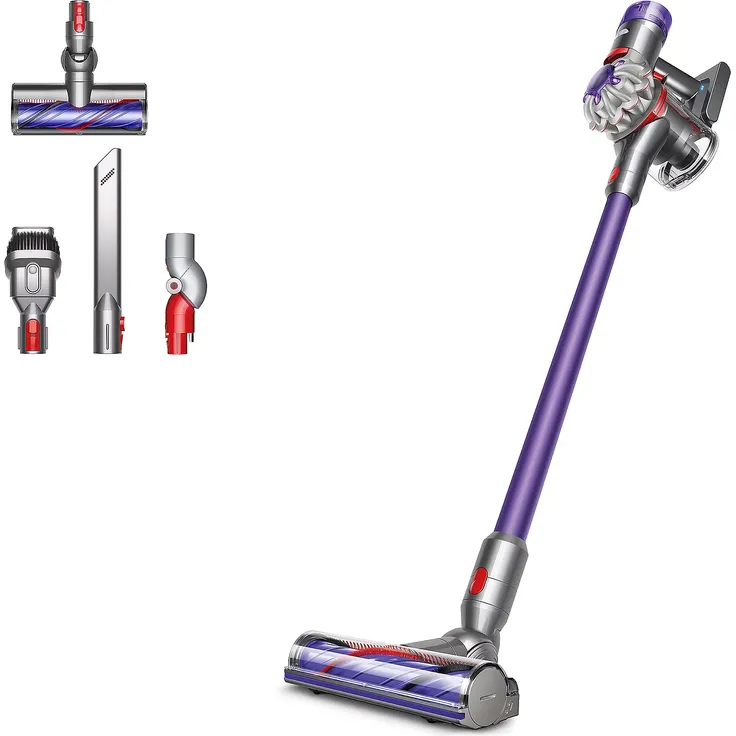 Dyson V8 Origin Handstaubsauger, 40 min Akkubetrieb, 2 Saugmodi, inkl. Motorbar Bodendüse, silber-violett
