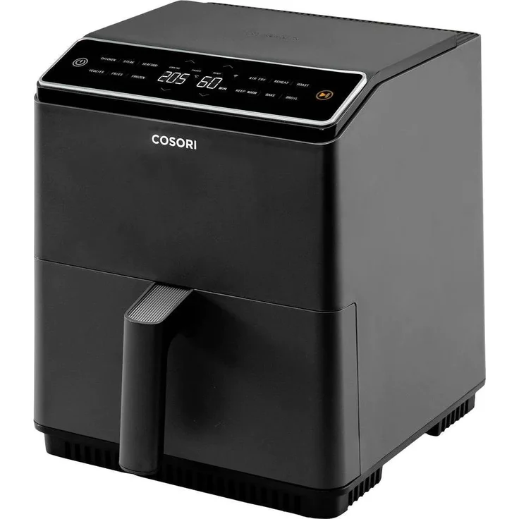 Cosori Dual Blaze XXL Heißluftfritteuse, ohne Fett, 1700 W, 6,4 Liter, bis 205 °C, antihaftbeschichtet, LED-Display, Kunststoff, Metall, schwarz – Bild 1