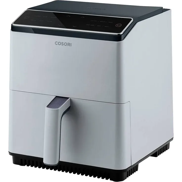 Cosori Dual Blaze XXL Heißluftfritteuse, ohne Fett, 1700 W, 6,4 Liter, bis 205 °C, antihaftbeschichtet, LED-Display, Kunststoff, Metall, grau