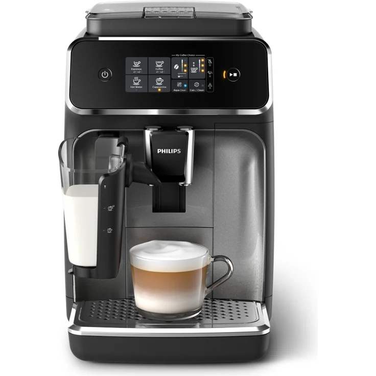 Philips 2200 Series EP2236/40 Kaffeevollautomat mit LatteGo Milchsystem schwarz, silber – Bild 1
