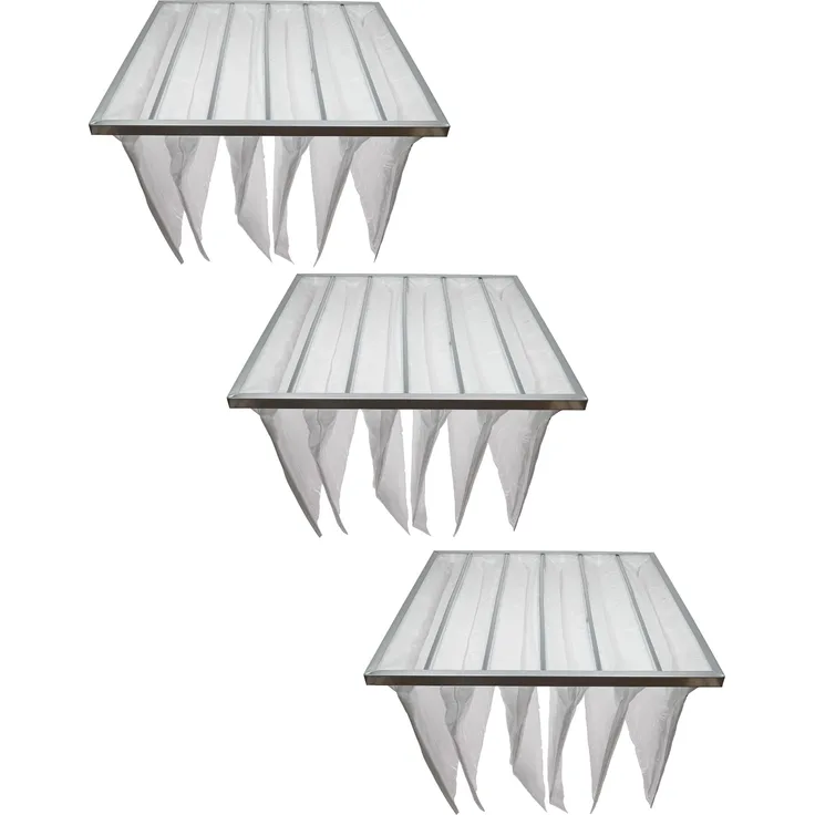 vhbw 3x Taschenfilter für Klima- und Lüftungsanlagen - Filter G4, 59,2 x 59,2 x 36 cm, Weiß
