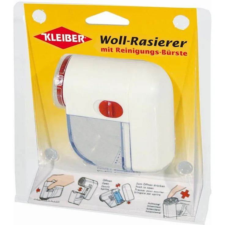 KLEIBER Mini-Fusselrasierer, kabellos, weiß-rot