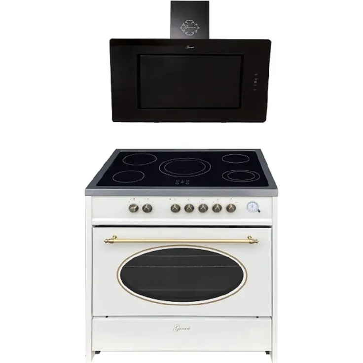 Gurari Elektro-Standherd GCH E 912 Cr r +GCH S 155 BL 90 Prime Dunstabzugshaube 90 cm