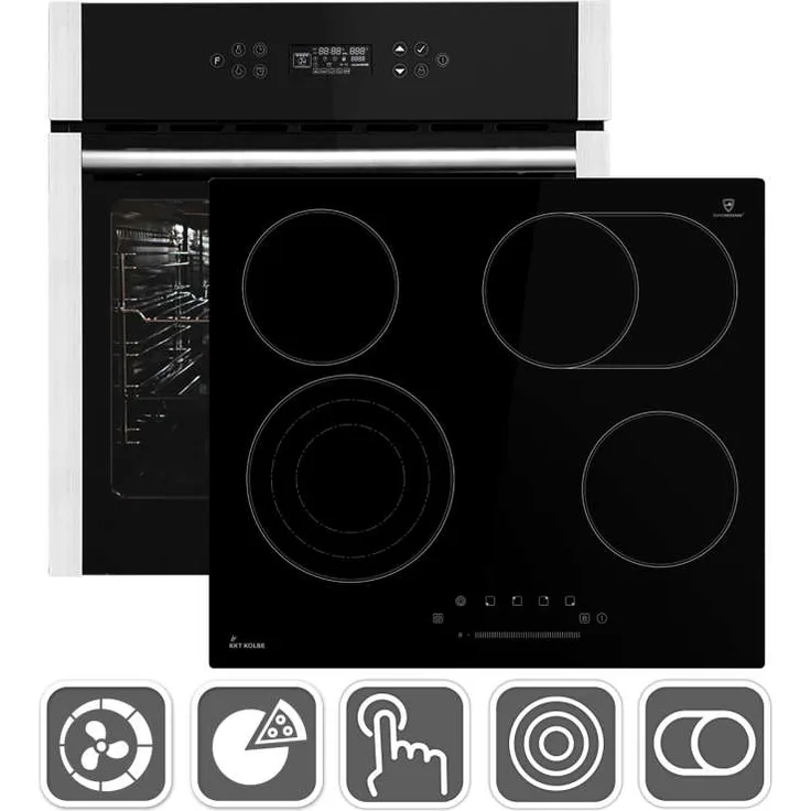 KKT Kolbe SET8313CH859, Einbau-Backofen EB8313ED + Glaskeramikkochfeld CH85903RL