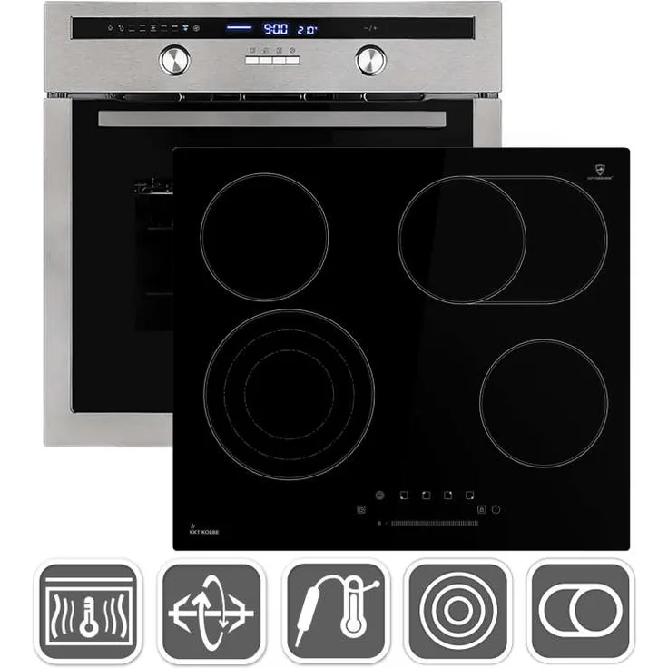 KKT Kolbe SET8013CH859, Einbaubackofen EB8013ED + Glaskeramikkochfeld CH85903RL