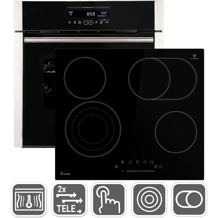 KKT Kolbe SET8016CH859, Einbaubackofen EB8016ED + Glaskeramikkochfeld CH85903RL