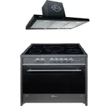 Gurari GCH E 912 BL Elektro Standherd 90 cm, Glaskeramik , Schwarz, Range Coocker+ Gurari GCH F 462 BL 9 PRIME Dunstabzugshaube 90cm , Schwarz Glas - Preisvergleich