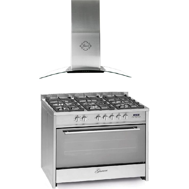 Gurari GCH E 911 X Gas Elektro Standherd 90 cm + Dunstabzugshaube GCH T 465 IS 90 BL PRIME 90 cm