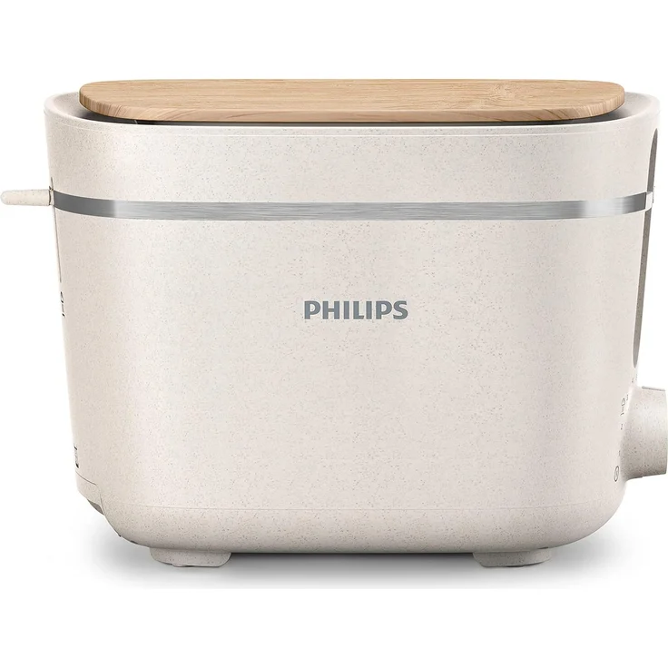 Philips HD2640/10 2-Schlitz-Toaster, 830 Watt, 8 Bräunungsstufen, Liftfunktion, Röstgradelektronik, energiesparend, inkl. Brötchenaufsatz, Krümelschublade, creme – Bild 1