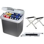 Tristar Mobile 26L thermoelektrische Auto Kühlbox 12-230 Volt, mit klappbarem Ständer, Energieeffizienzklasse E