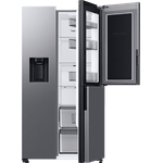 Samsung RH68B8521S9-EG Side-by-Side-Kühlschrank, freistehend, Edelstahl Look-Urban Silver, Wasser- und Eiswürfelspender, Wassertank, Breite 91.2 cm, Energieklasse E