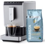 Tchibo Kaffeevollautomat Esperto Caffè 1.1 inkl. 1kg Barista Caffè Crema für Caffè Crema und Espresso, Silber