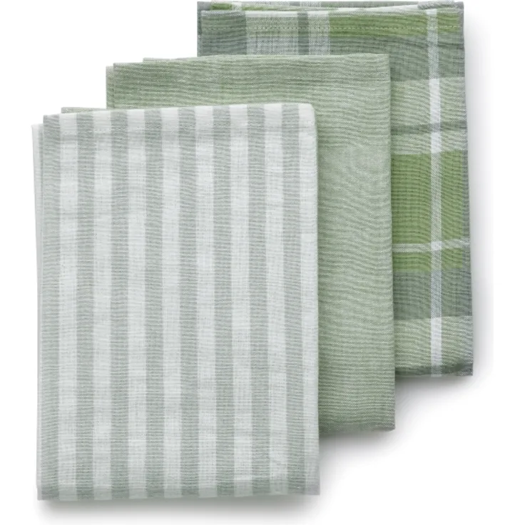 Kela Geschirrtücher Pasado olivegrün 3er Set , 100% Baumwolle