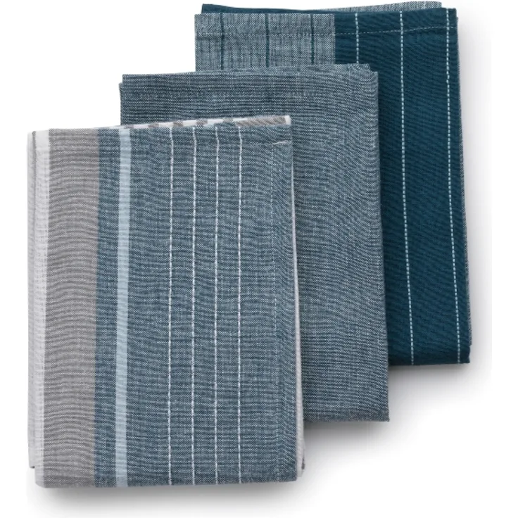 Kela Geschirrtücher Pasado jeansblau 3er Set , 100% Baumwolle