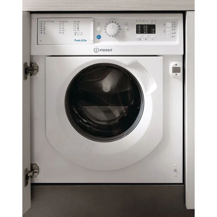 Indesit BIWMIL71252EUN, Frontlader-Waschmaschine, E, Fassungsvermögen 7 kg, Einbaugerät, Breite 60 cm