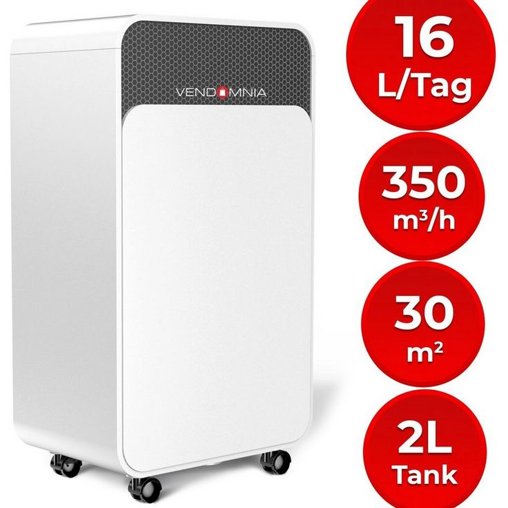 VENDOMNIA Luftreiniger Luftentfeuchter - 16L - Tag, 2L Behälter, bis 30 m², elektrisch, Digitalanzeige, Timer, Wäschetrocknung, Auto-Modus - Raumentfeuchter, Entfeuchtungsgerät, Raumentfeuchtungsgerät, Luftentfeuchtungsgerät