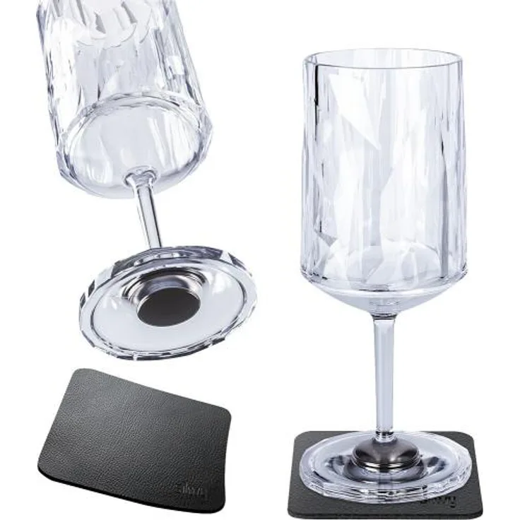 Silwy Magnet-Kunststoffgläser WEIN 2er-Set Hightech transparent