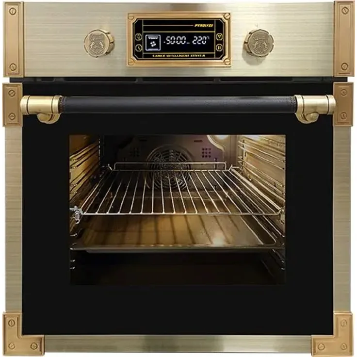 Kaiser Herd Set EH 6427 AD Retro Pyrolyse Einbau Backofen 73L Anthrazitfarbiges Glas 60 cm + KCT 777 FI La Perle Free Zone Induktions Kochfeld 77cm