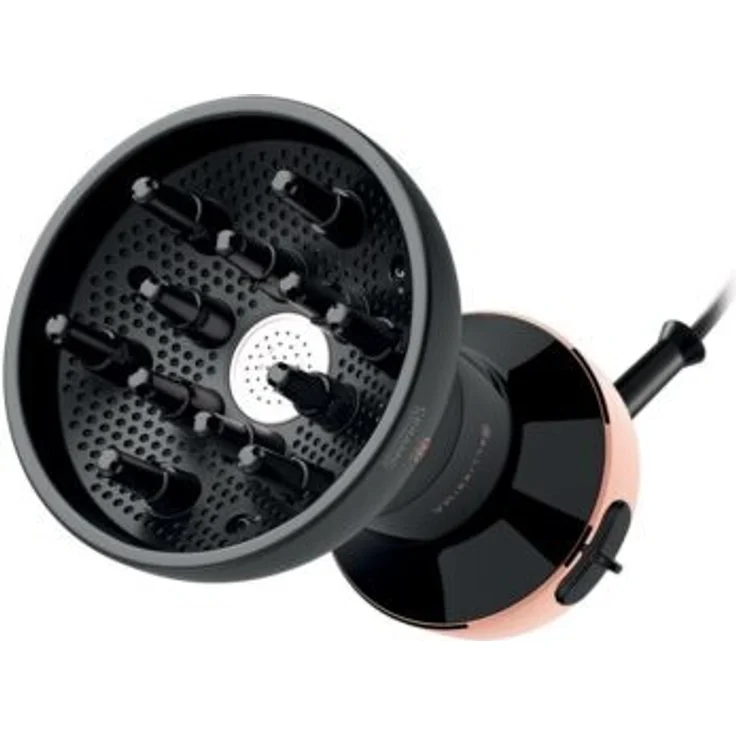 Imetec DF1 3000 Heißluftdiffusor, 700W, für lockiges Haar, Keramiktechnologie, ohne Kraus-Effekt, schwarz, rose – Bild 1