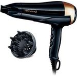 Remington D6098 Haartrockner, 2200 W, Ionen-Technologie, inkl. Diffusor, verstärkt den Glanz von natürlichem und coloriertem Haar, schwarz