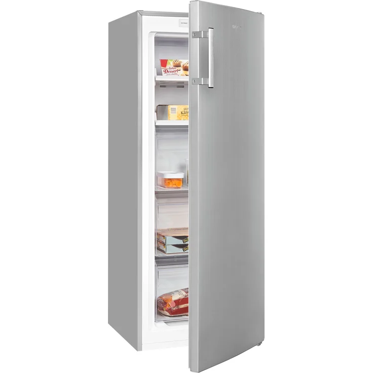 Exquisit GS231-NF-H-010D Gefrierschrank, freistehend, inoxlook, Energieklasse E – Bild 1