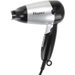 Elegance 170299020 Reiseföhn, klappbar, 1200 Watt, 2 Geschwindigkeiten, silber, schwarz