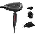 Rowenta Karl Lagerfeld Pro Stylist CV888LF0 Haartrockner, 2200 Watt, Kaltstufe, inkl. Volumendiffusor, 2 Stylingdüsen (6 mm, 9 mm), schwarz, rot