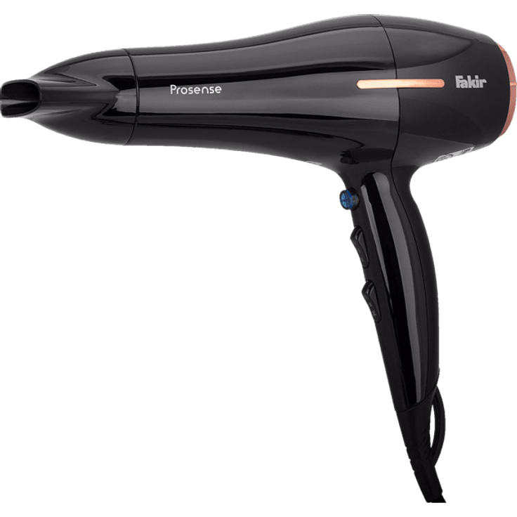 Fakir 9222001 Prosense Haartrockner, 2200 Watt, mit 3 einstellbaren Temperaturstufen & Berührungssensoren, schwarz