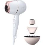 Philips BHD628-00 Prestige Haartrockner, 1800 Watt, Stylingdüse, Trocknungsdüse, Diffusor, weiß