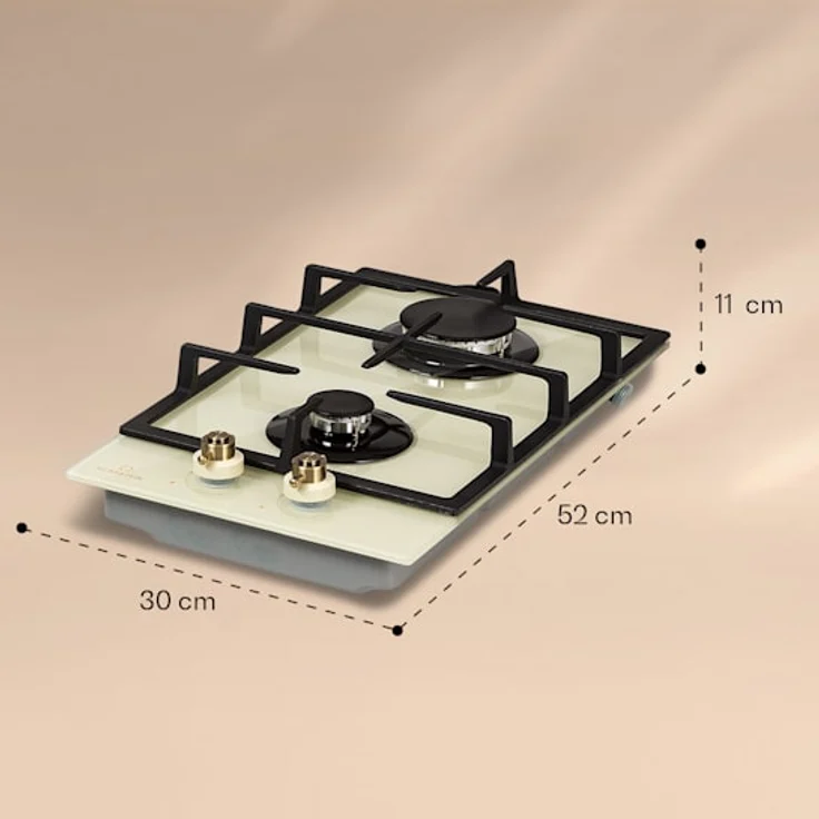 Klarstein Victoria Domino Gaskochfeld, 2-flammig, Glaskeramik, Retro-Look – Bild 8