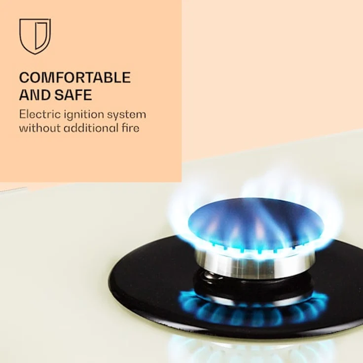 Klarstein Victoria Domino Gaskochfeld, 2-flammig, Glaskeramik, Retro-Look – Bild 4