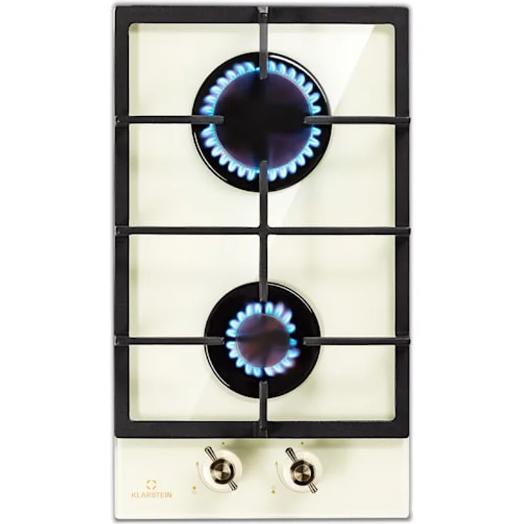 Klarstein Victoria Domino Gaskochfeld, 2-flammig, Glaskeramik, Retro-Look