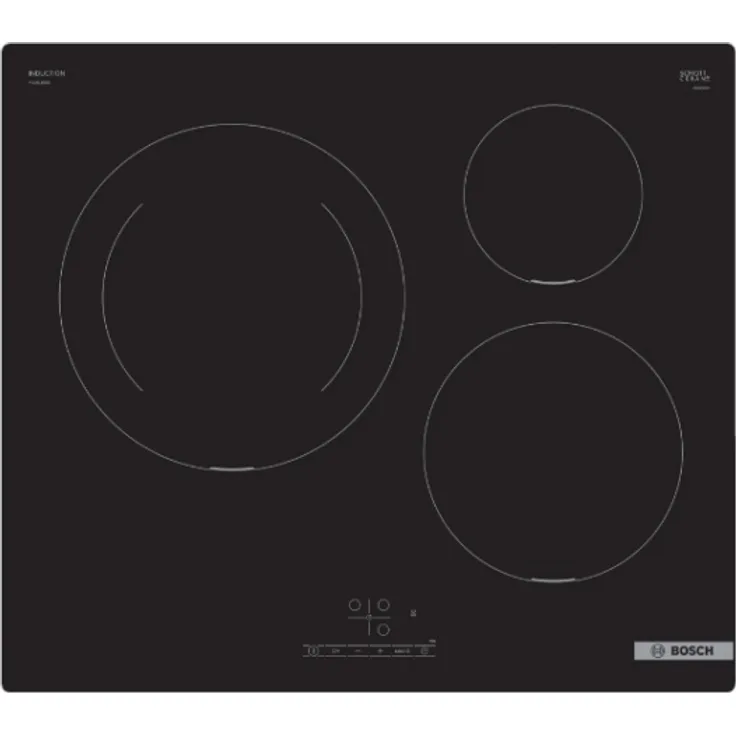 Bosch Serie 4 PUJ611BB5E Induktionskochfeld, Schwarz, Integriert, 60 cm, Keramik 3 Zone(n)