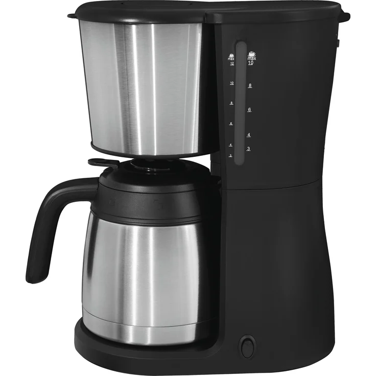 Gutfels Coffee 2030 Filterkaffeemaschine für 12 Tassen, mit Isolierkanne, schwarz-silber – Bild 3