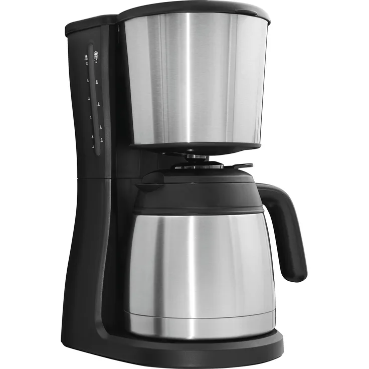 Gutfels Coffee 2030 Filterkaffeemaschine für 12 Tassen, mit Isolierkanne, schwarz-silber