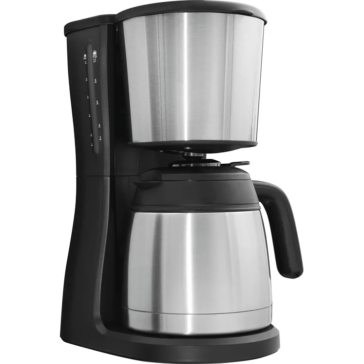 Gutfels Coffee 2030 Filterkaffeemaschine für 12 Tassen, mit Isolierkanne, schwarz-silber – Bild 1