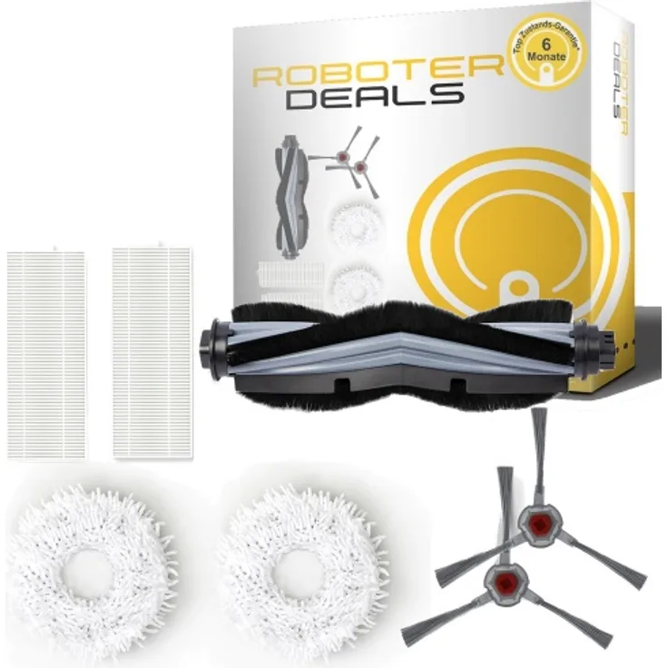 Roboter-Deals Zubehör-Set für Yeedi Mopp / vac Station 2x Pad, 2x Filter, 2x Seitenbürste, 1x Hauptbürste