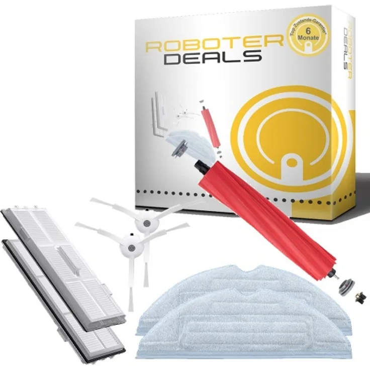 Roboter-Deals Zubehör Set für Xiaomi Roborock S7 2x Filter, 2x Pad, 2x Seitenbürste, 1x Hauptbürste