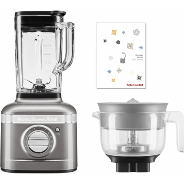 KitchenAid Paket 1, K400 Standmixer, 1200W, 5 Geschwindigkeiten, inkl. Zitruspressenaufsatz, medaillon-silber