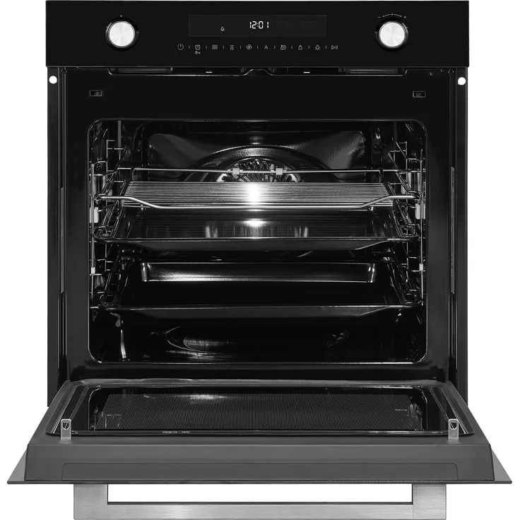 Exquisit EBEM797-H-030 Mikrowelle mit Grill und Heißluft, Einbaugerät, 72 Liter Garraum, Timer, Garraumbeleuchtung, schwarz