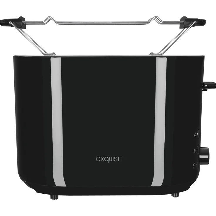 Exquisit TA 6103 2-Schlitz-Toaster, 850 Watt, 7 Leistungsstufen, abnehmbarer Brötchenaufsatz, Toasterzentrierung, schwarz – Bild 5