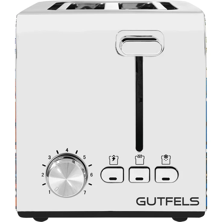 Gutfels TOAST 3010 G 2-Schlitz-Toaster, 870 Watt, Grafitti-Design, Toastzentrierung, Auftaufunktion, inox – Bild 5
