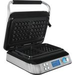 Gutfels WAFFLE 5010 Waffeleisen, 1600 Watt, antihaftbeschichtete Platten, Timer, Display, 5 Programme, schwarz, inox