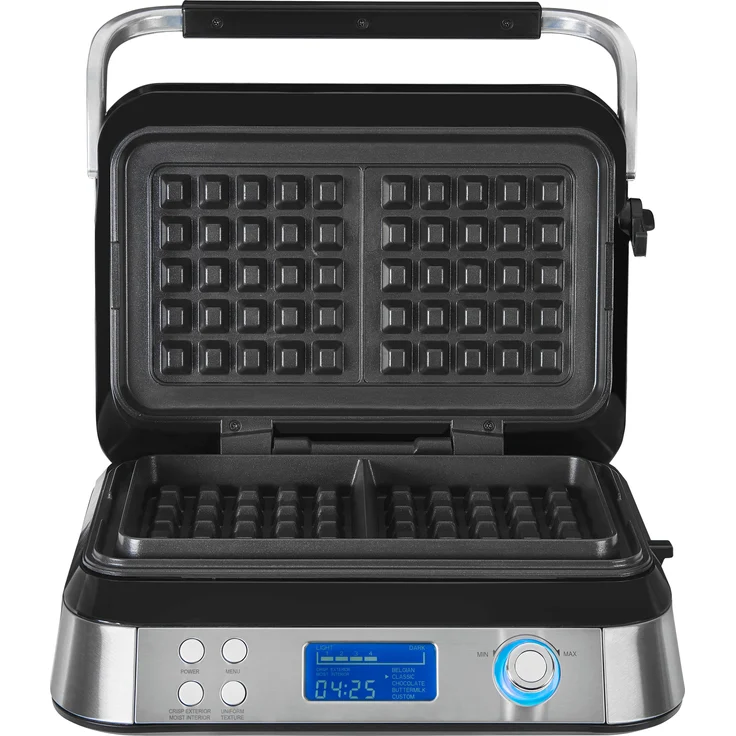Gutfels WAFFLE 5010 Waffeleisen, 1600 Watt, antihaftbeschichtete Platten, Timer, Display, 5 Programme, schwarz, inox – Bild 8